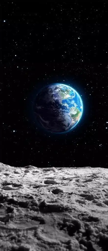 从月球上看地球图片