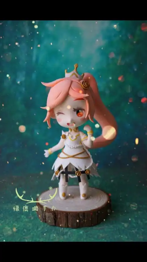 手工手办粉头发的可爱小妹妹超神灵主桃子