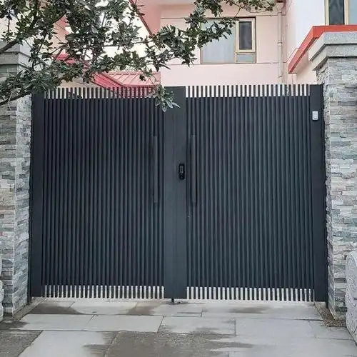 铁艺庭院门百叶门双开门户外别墅大门简约现代乡村入户对开门定制