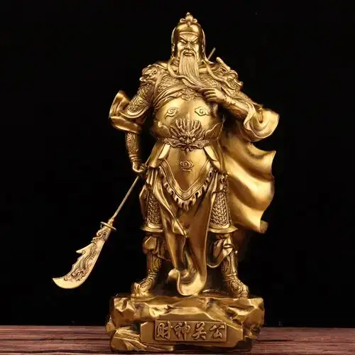鼎盛福彩铜财神关公摆件新中式关羽神像聚财纳福忠肝义胆家居办公室a