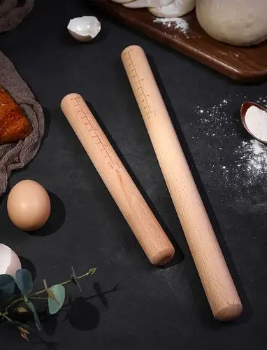 敬平(jing ping)厨房小工具擀面杖--9 擀面杖实木带刻度赶面棍杆面棒