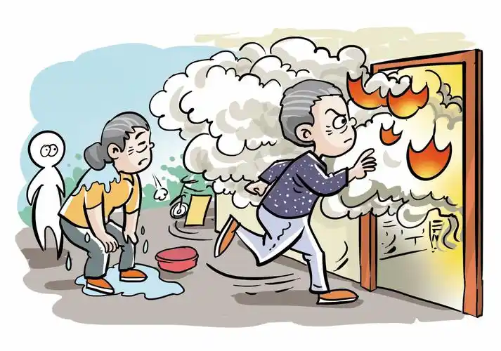 老太身上着火大喊救命 敬!修车师傅拔腿冲进火场