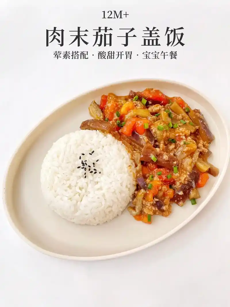 分享今天给恩宝做的"肉末茄子盖饭" - 抖音