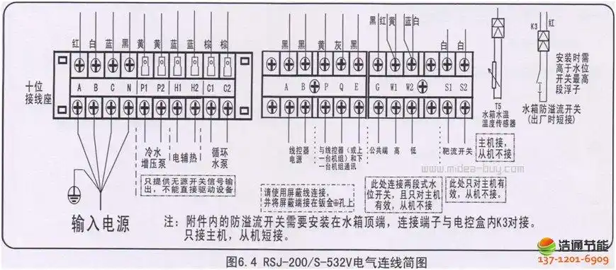 美的空气源热泵热水器电器安装简图  5p