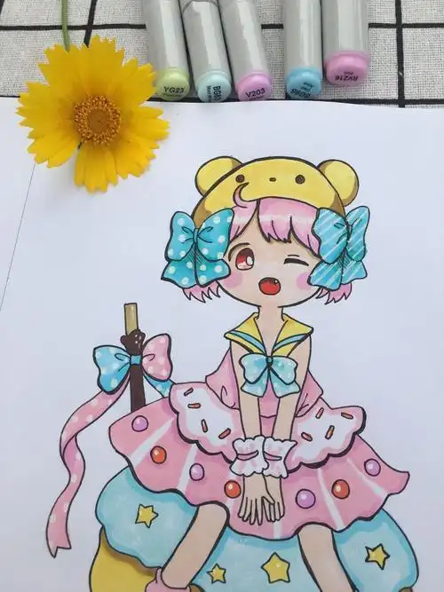 马克笔简笔画可爱六年级