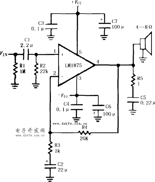 lm1875双电源功放电路