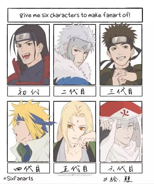 火影忍者#一到六代的火影们