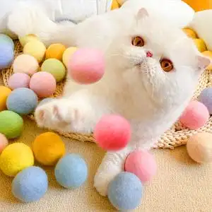 猫咪玩具用品毛球猫球宠物磨牙啃咬小幼猫纯羊毛逗猫自嗨解闷玩具