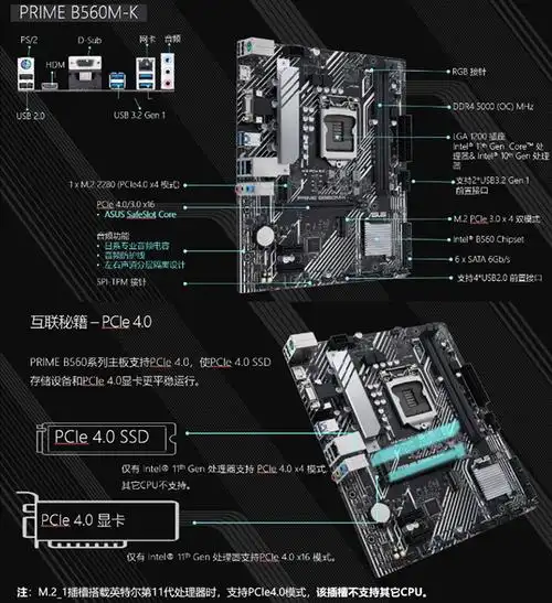 华硕(asus) b560m-k b460m-a b460m pro 支持10400f 10105 华擎h510m