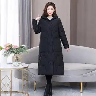 淘引冬天胖妹妹大码羽绒服女200斤显瘦长款女生女士冬季外套新款过膝