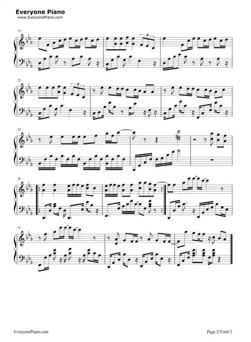 i need you-防弹少年团五线谱预览2