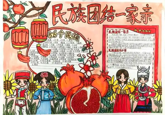 争做民族团结小小石榴籽手抄报
