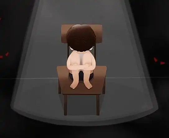 没有人在乎他,关心他,他只有自己一个人,面对着所有,他在椅子上蜷缩着