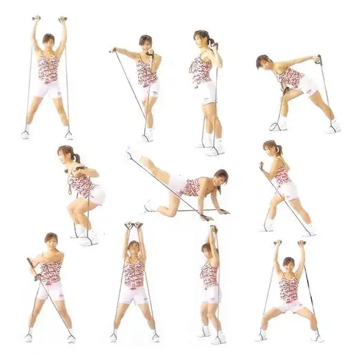 女士健身器材 女式拉力器 拉力绳 脚踏式乳胶拉力绳 瑜伽健身用