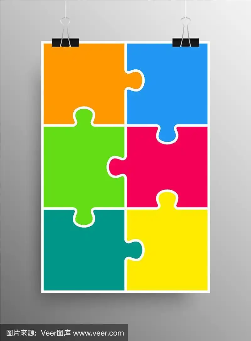 海报横幅六块拼图信息图