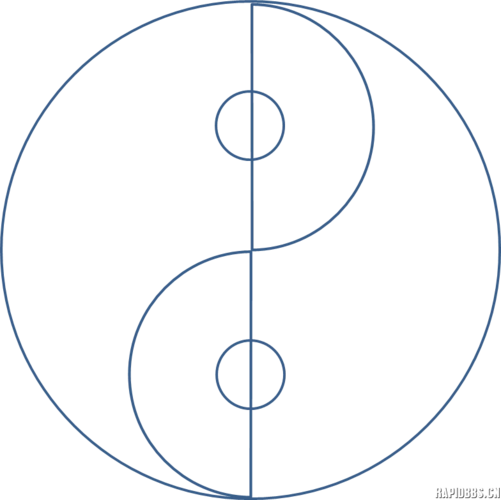 请教各位,如何在ppt中用形状工具画出一个太极图?