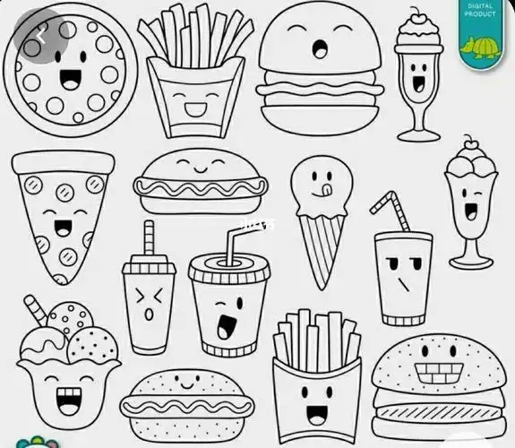 快餐店内部简笔画