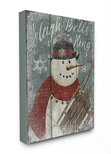 the stupell home decor collection sleigh bells ring snowman