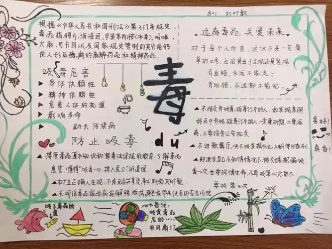 学生们笔下的禁毒手抄报_毒品