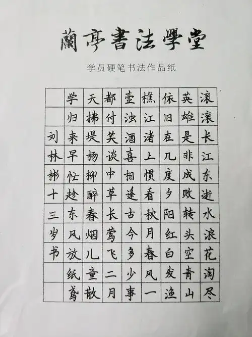 瑞金市"兰亭书法学堂"春季班"兰亭之星"硬笔书法比赛评审纪念*务实的