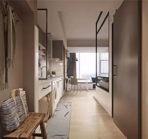 齐家小菜今天分享的是一套建筑面积只有35平米的简约风小户型单身公寓