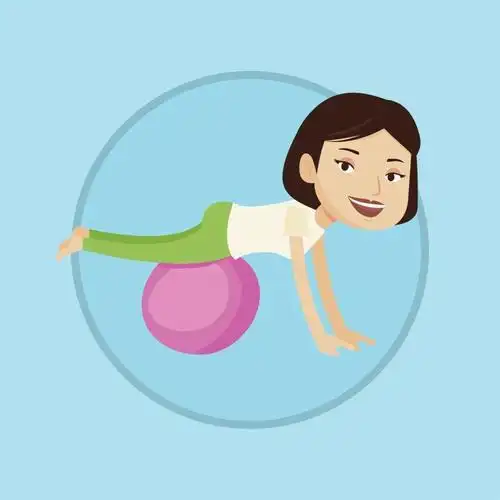 手绘插画矢量素材之卡通人物练瑜伽