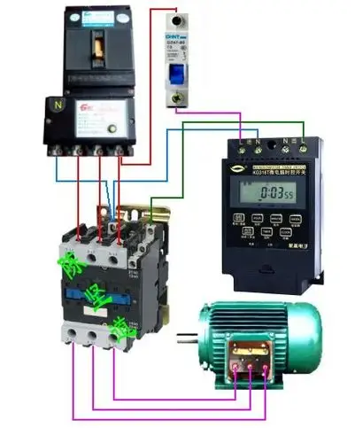 cjx2-5011三相交流接触器与kg316t时控器如何连接
