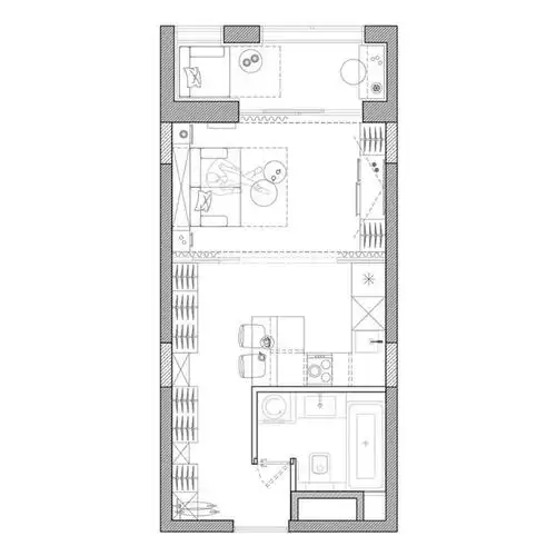 30㎡超小精致公寓奇葩长条户型逆袭豪宅
