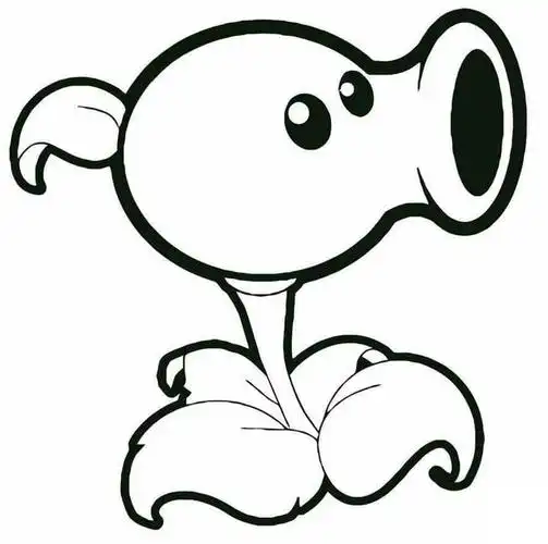 豌豆射手简笔画 - 简单简笔画