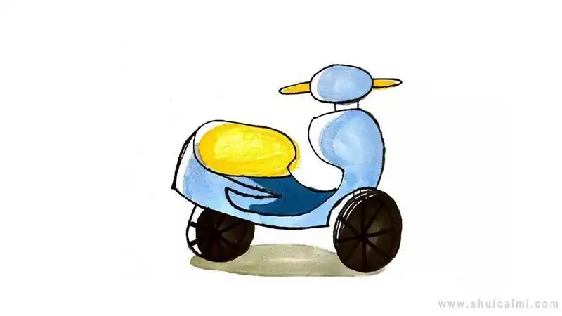 车简笔画电动车简笔画彩色画法电动车简笔画怎么画电动车简笔画图片