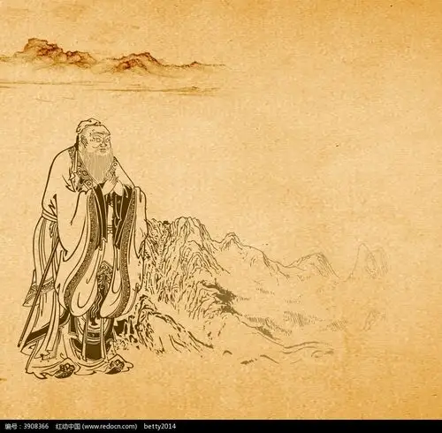 古风老人海报矢量素材