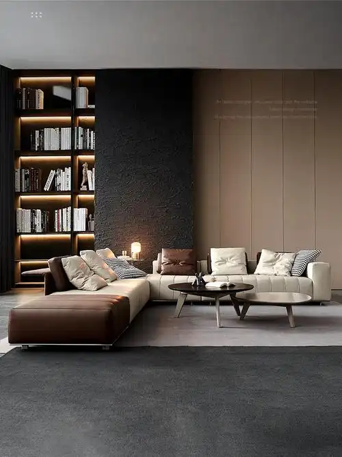 minotti沙发 意式极简设计师款真皮意大利minotti钢琴键沙发别墅沙发