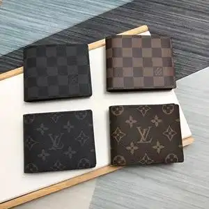 正品代购lv/路易威登男士短款钱包老花棋盘格对折钱夹卡包m60895