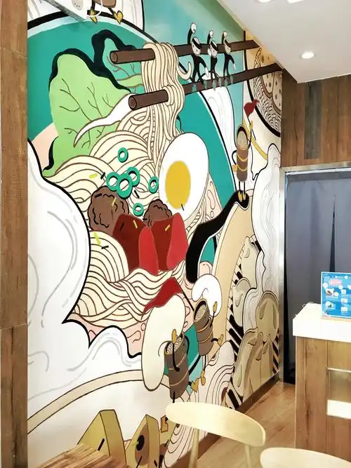 餐饮饭店面馆墙绘彩绘