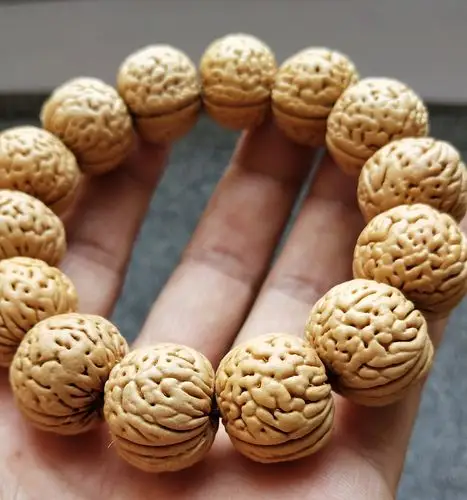 桃核手串精品苹果磨盘男女手链矮桩密脑山核桃手串