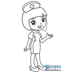 漂亮美丽的护士简笔画图片 简笔画网儿童简笔画 护士简笔画图片 护士