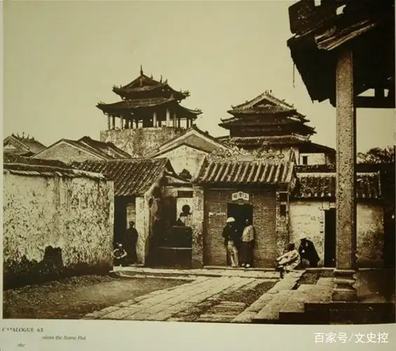 老照片,1869年的广州城,飞檐流阁中的商业街