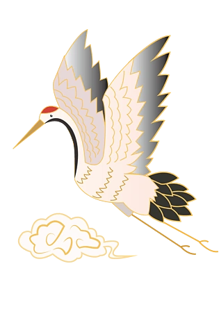 国潮系列中国风仙鹤祥云png