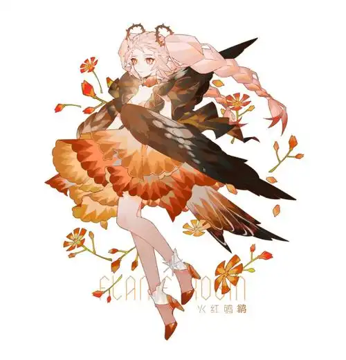 鸟类拟人化动漫立绘图集!两只黄鹂鸣翠柳,一行白鹭上青天