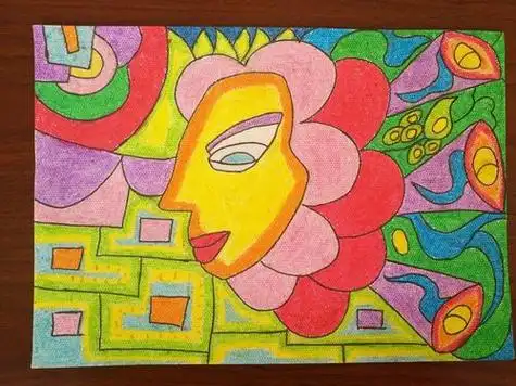 抽象花儿童简笔画