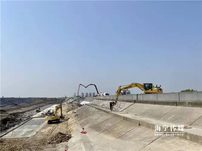 200多位工人到岗海宁海塘安澜项目抢抓工期