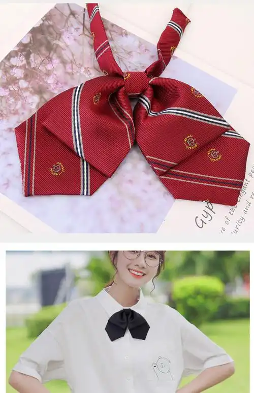 日系韩版女领花双层学院风飘带免打jk领结蝴蝶结毕业照领带水手服