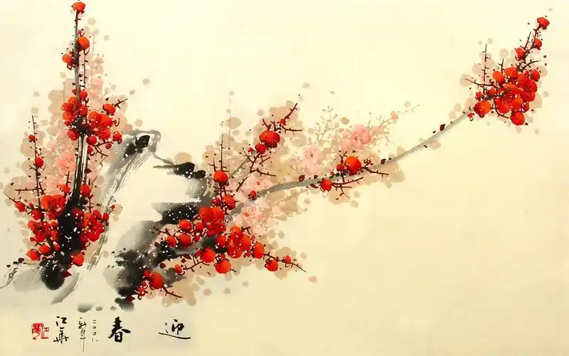 18张水墨梅花中国风png图片素材,背景透明梅花素材