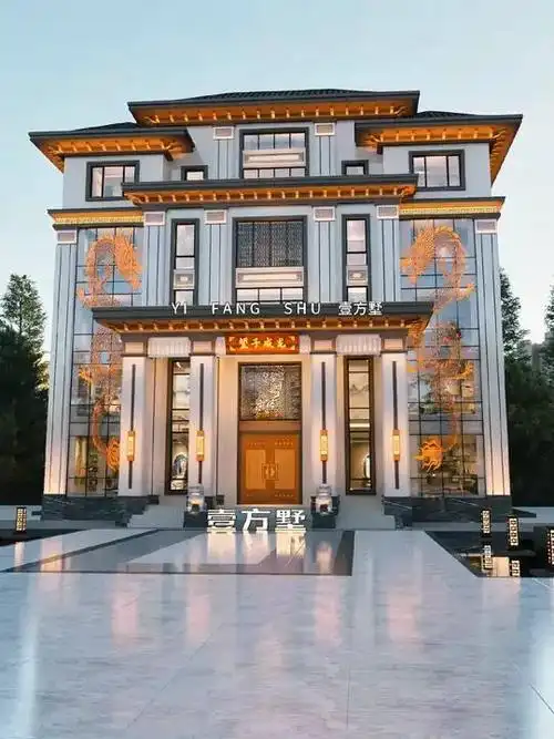 五开间5层气派新中式别墅!