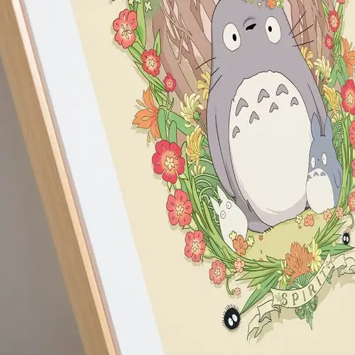 宫崎骏龙猫动画壁画玄关竖画欧风儿童现代装饰画