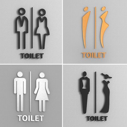 亚克力厕所牌男女卫生间洗手间标识牌指示牌个性创意公共提示牌公厕