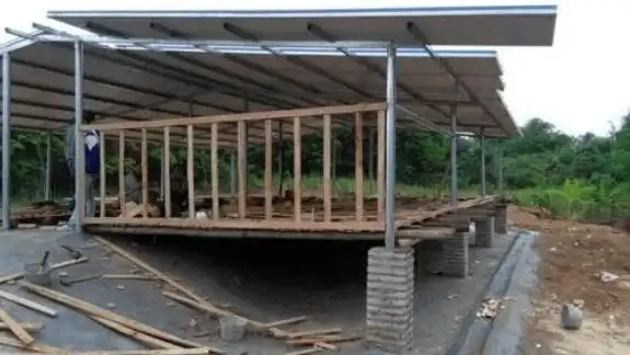 农村养50只羊舍简易建筑图,简易羊棚的搭建,造价便宜节省成本_cm_暖棚