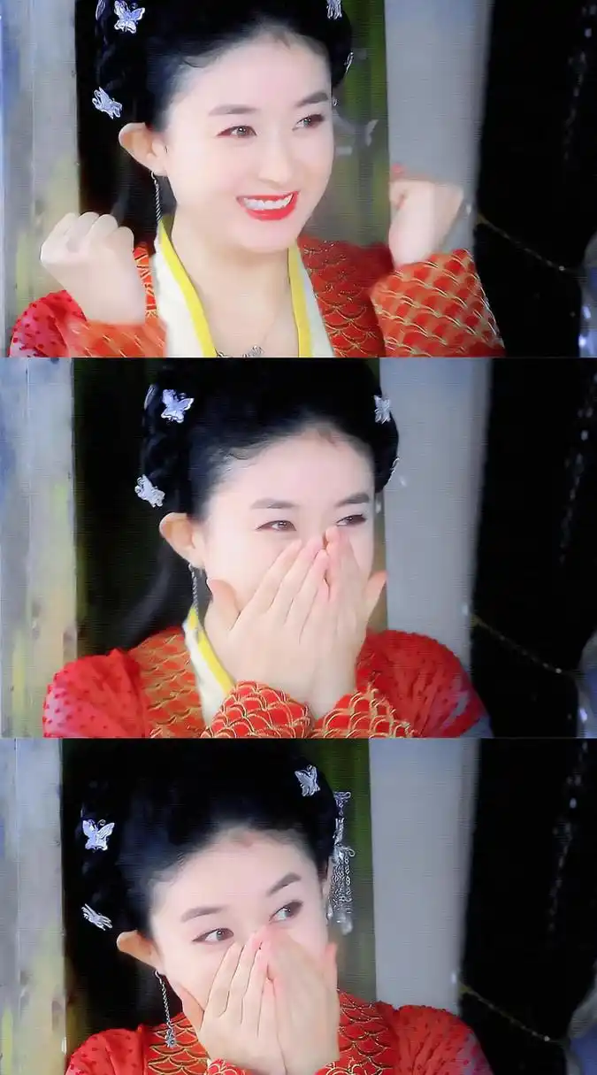 《追鱼传奇》赵丽颖红丝好甜,谁知捂嘴笑握拳大爱的嘟嘟嘴?