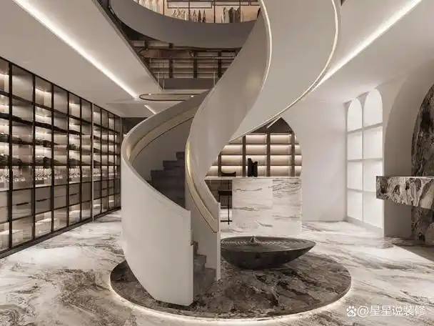 别墅旋转楼梯设计-美貌与实力并存的楼梯谁不爱?