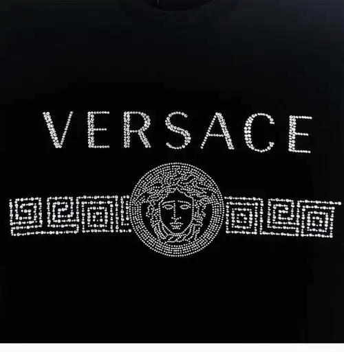 【包税】versace/范思哲 女士黑色棉质经典字母徽标美杜莎头像印花